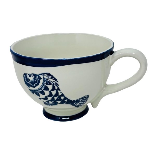 Blue Sky Ceramic Set of 2 Under the Sea Fish Coffee Tea Mug Cup - Picture 9 of 9